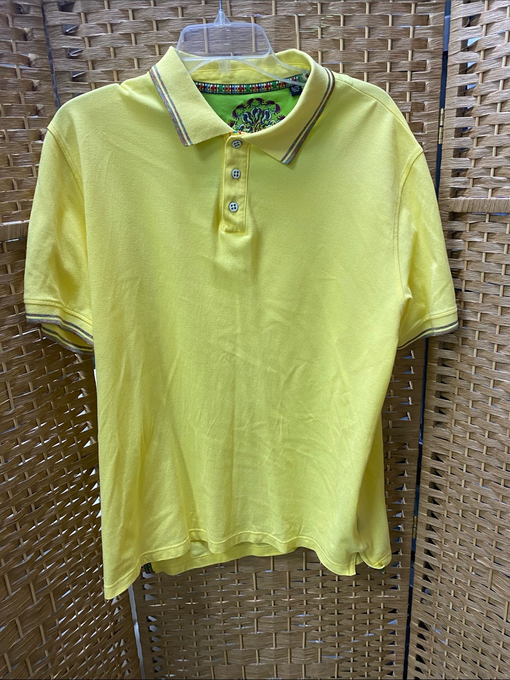 Robert Graham Bright Yellow Polo with Contrast Trim